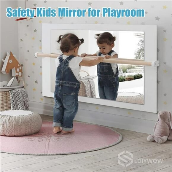 Unbreakable Full Body Wall Mirror Tiles Set for Bedroom Gym Kids Room Decor - Picture 3 of 7